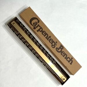 vintage wood tie rack deadstock in box with brass Closet hooks for ties / scarf